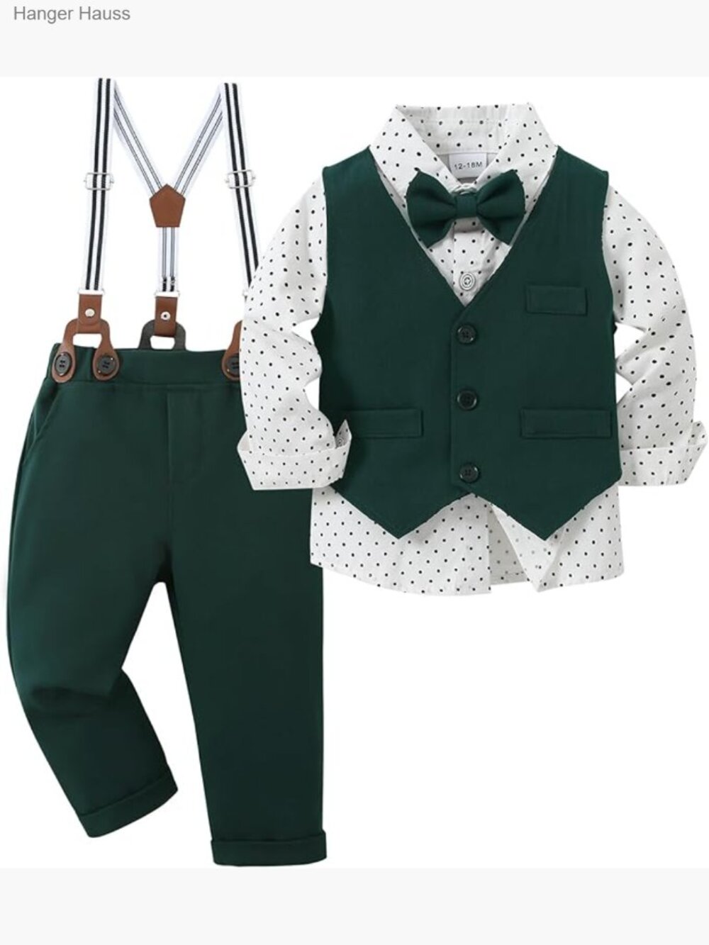 Toddler Boy Formal Suit Set Shirt Vest Bowtie Pants 1-5T Wedding Outfit